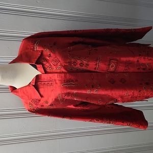 Chico's Red Patterned Jacket